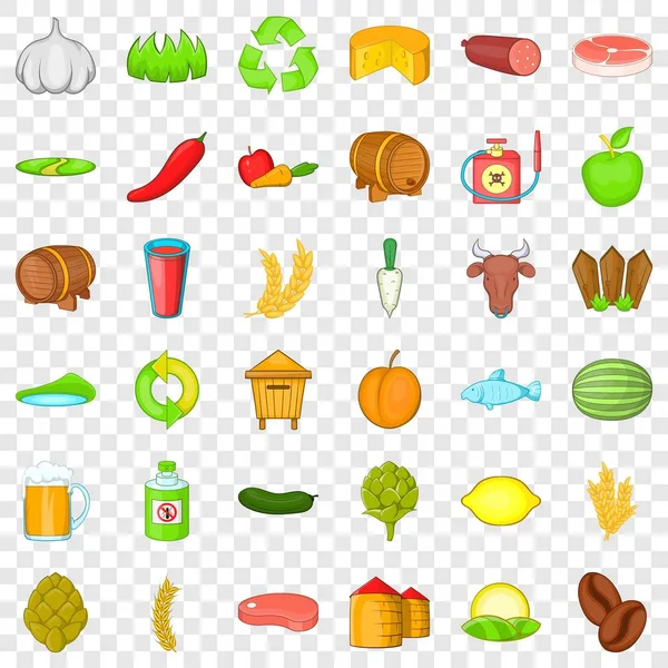 Tarım Icons set. Karikatür tarzı herhangi bir tasarım için web için 36 tarım vektör simgeler