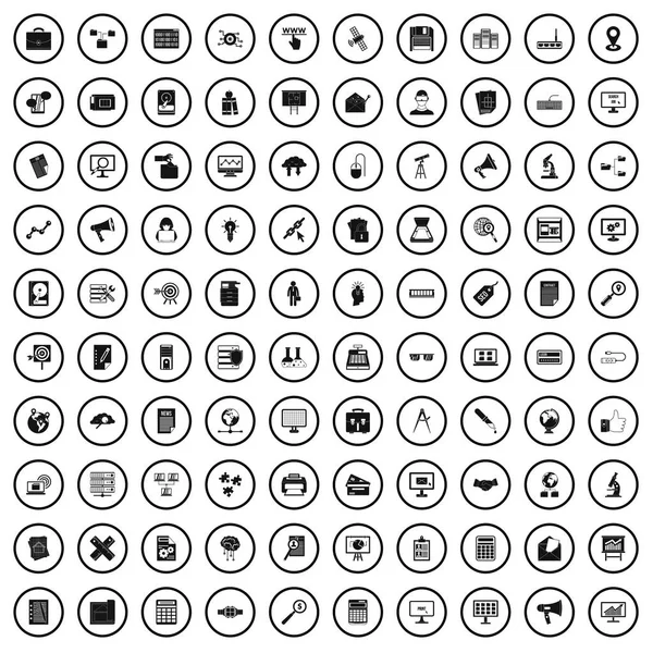 100 gegevensset mijnbouw pictogrammen, eenvoudige stijl — Stockvector