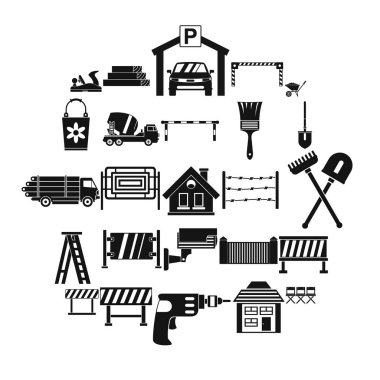 Güvenlik Icons set, basit tarzı