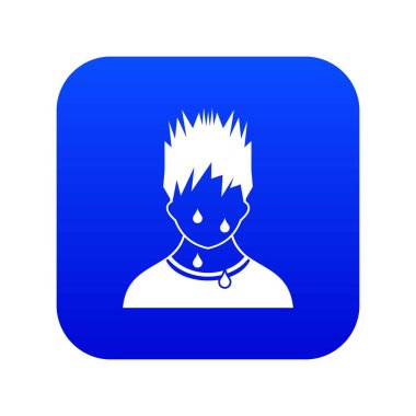 Terli adam simgesi dijital mavi