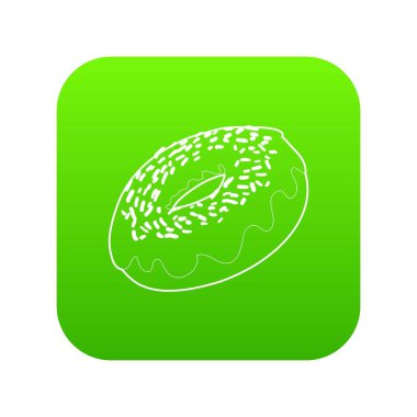 Taze çörek yeşil simge vektör