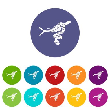 Ağaç yılan simgeler vektör renk ayarla