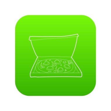 Pizza yeşil simge vektör