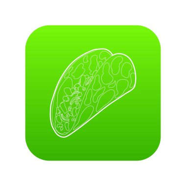 Kebap yeşil simge vektör