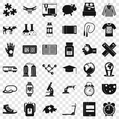 İsviçreli bilim Icons set, basit tarzı