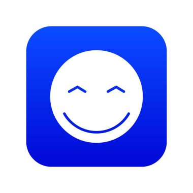 Gülümseyen ifade dijital mavi