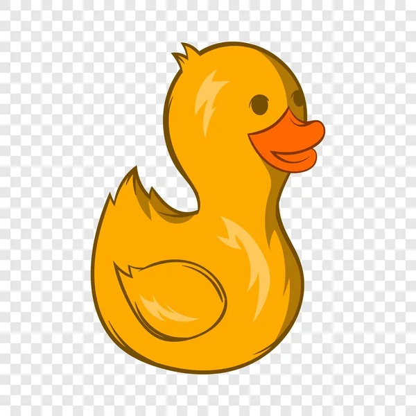 Yellow duck toy icon, cartoon style — Stock Vector