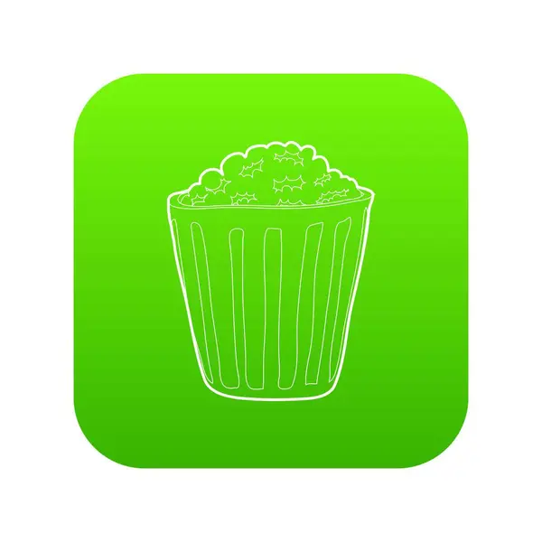 Popcorn icône vecteur vert — Image vectorielle