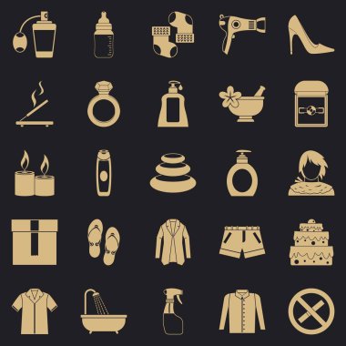Spa Icons set, basit tarzı sakin ol