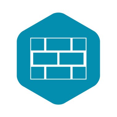 Beton taş duvar simgesi, basit tarzı