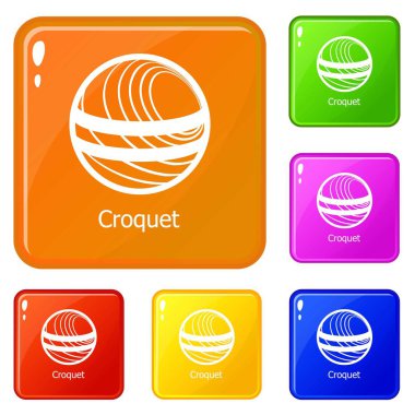 Kroket simgeler kümesi vektör renk