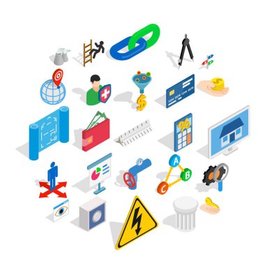 Jackpot Icons set, izometrik stili