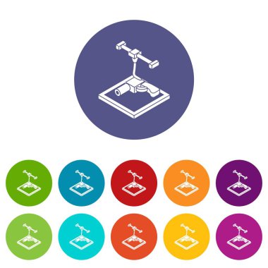 Simgeler yazdırma silah d vektör renk ayarla
