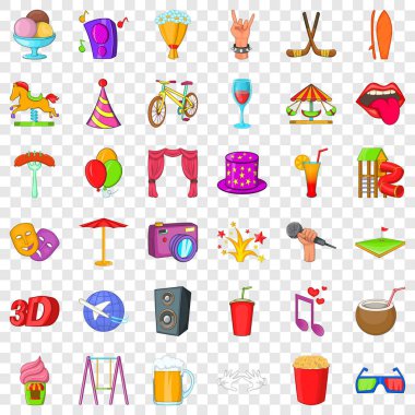 Cazibe Icons set, karikatür tarzı