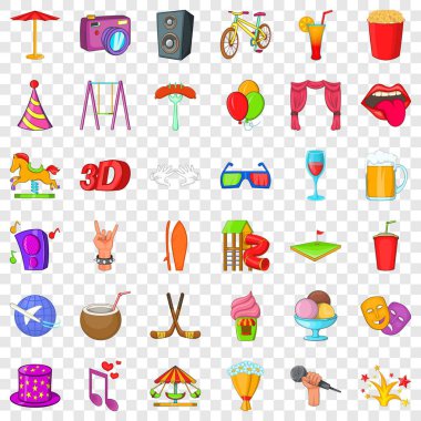 Lunapark Icons set, karikatür tarzı