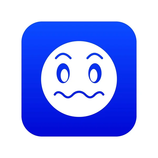 Verdachte emoticon digitale blauw — Stockvector