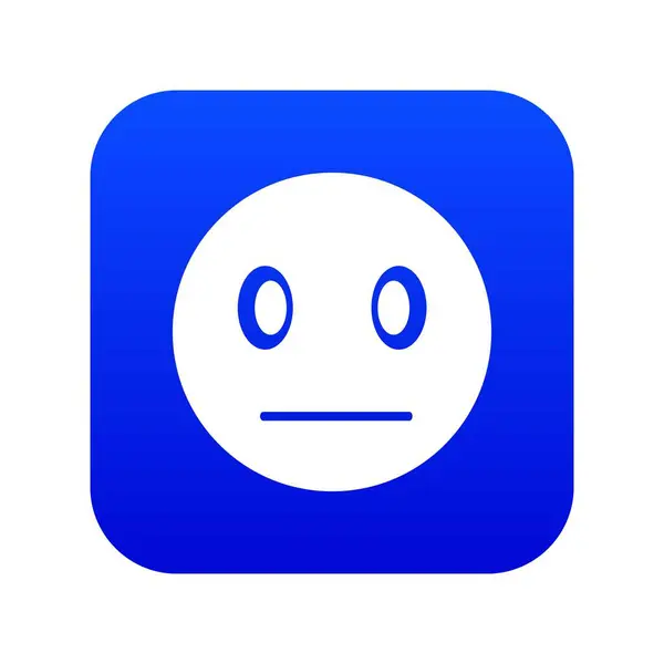 Emoticon suspeito azul digital — Vetor de Stock