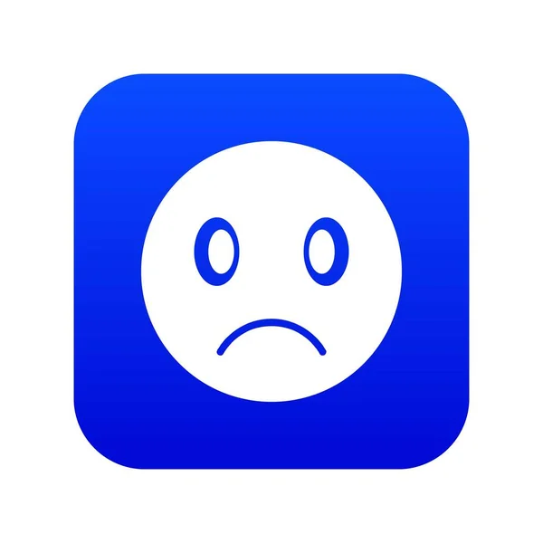 Triest emoticon digitale blauw — Stockvector