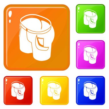 Kadın zarif simgeler kümesi vektör renk şort