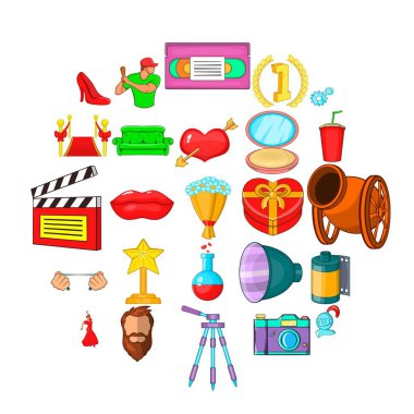 Çekim film Icons set, karikatür tarzı