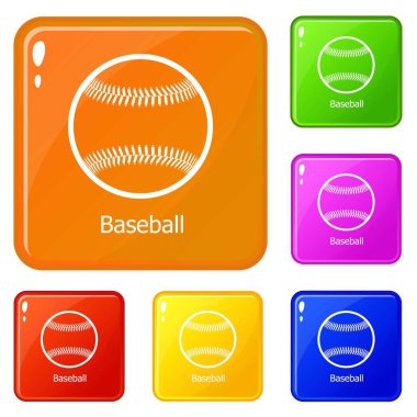 Beyzbol simgeler vektör renk ayarla