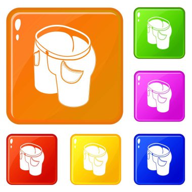 Kot pantolon cebinde simgeler vektör renk ayarla