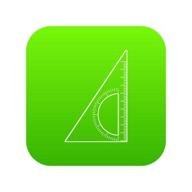 Cetvel açı yeşil simge vektör