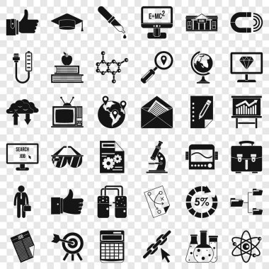 Analytics Icons set, basit tarzı