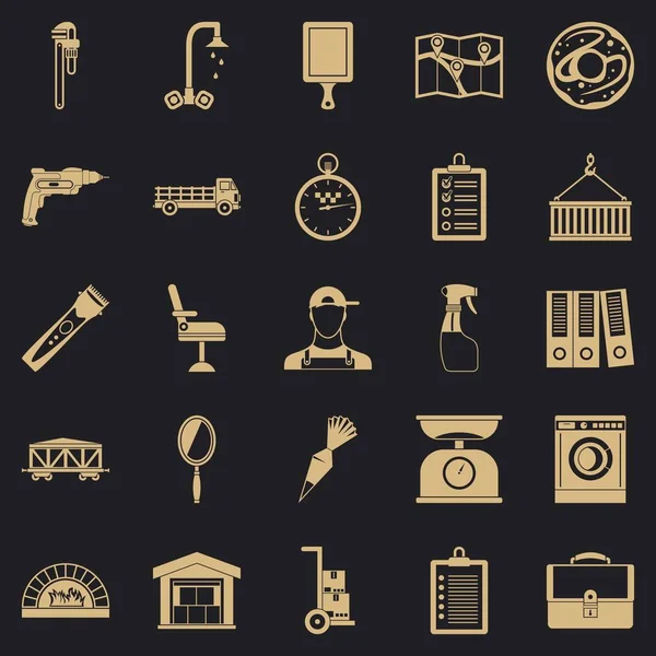 Ambarlar Icons set, basit tarzı