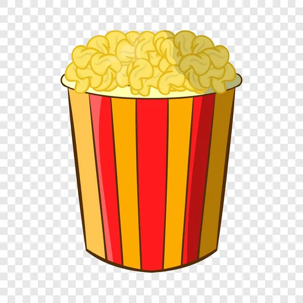 Popcorn Gestreepte Emmer Pictogram Cartoon Stijl Een Achtergrond Voor Een — Stockvector