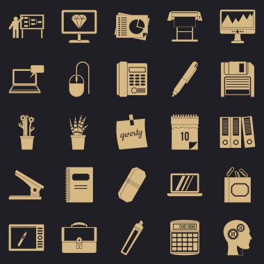 Ofis çalışanları Icons set, basit tarzı