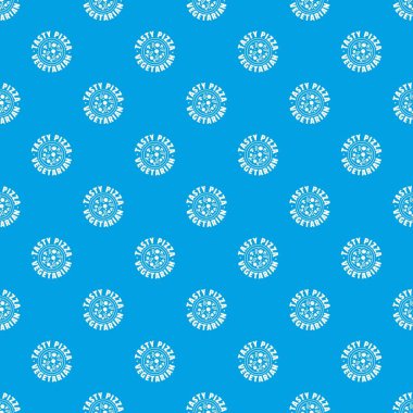 Pizza vejetaryen desen vektör kesintisiz mavi