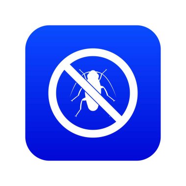 Hiçbir hamamböceği işareti simgesi dijital mavi