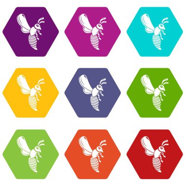 9 vektör Bee Icons set