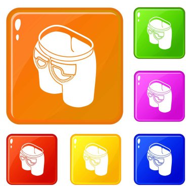 Modern arka cebinde simgeler vektör renk ayarla