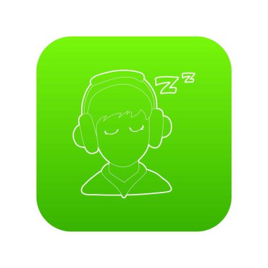 Uyuyan çocuk yeşil simge vektör