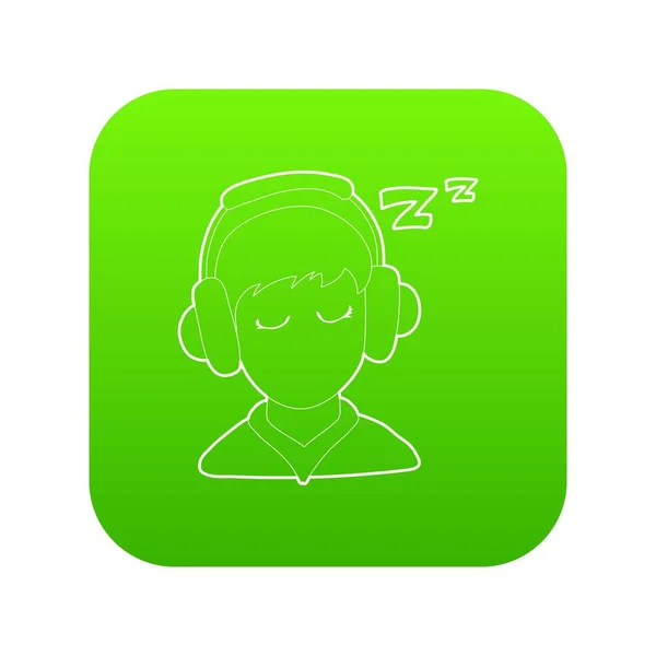 ไอคอนเด็กนอน เวกเตอร์สีเขียว — ภาพเวกเตอร์สต็อก