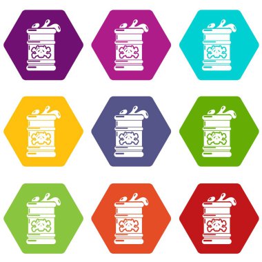 9 vektör varil Icons set