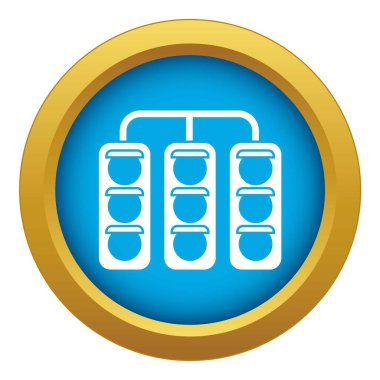 Trafik ışığı simgesi mavi vektör izole