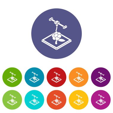 Simgeler yazdırma çiçek d vektör renk ayarla