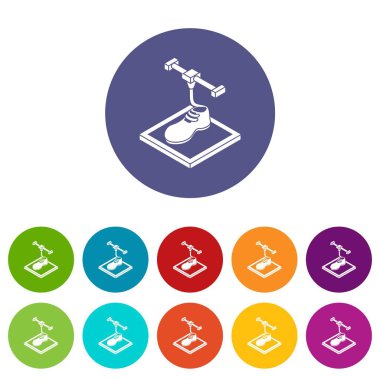 Simgeler yazdırma ayakkabı d vektör renk ayarla