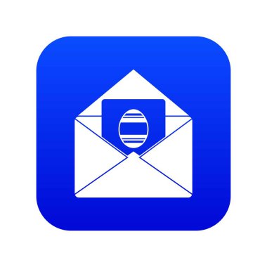 Paskalya kartı simgesi dijital mavi