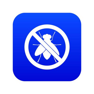 Dijital mavi yok sinek işareti simgesi