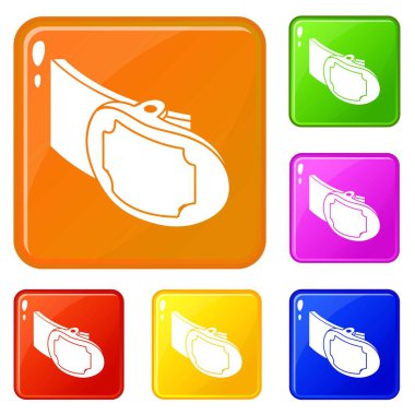 Metal kemer tokası simgeler kümesi vektör renk