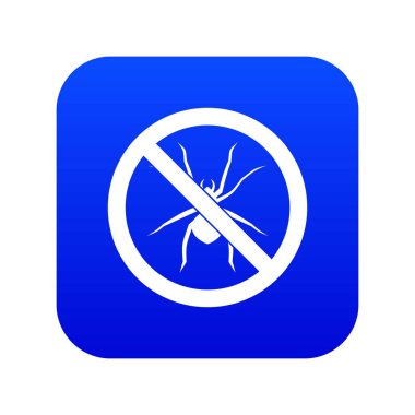 Hayır örümcek işareti simgesi dijital mavi