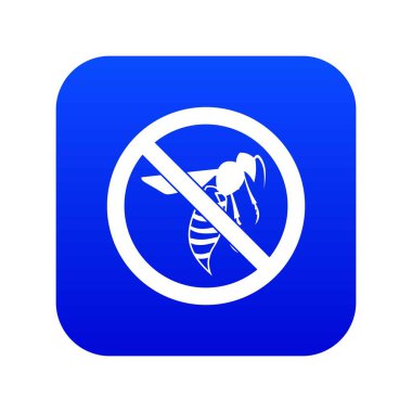 Hiçbir eşek arısı işareti simgesi dijital mavi