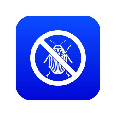 Hiç Patates böceği işareti simgesi dijital mavi