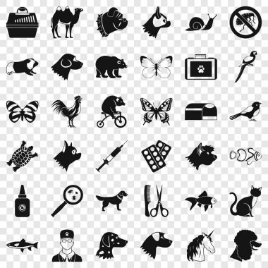Veteriner Icons set, basit tarzı