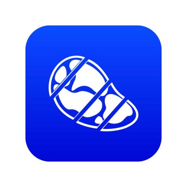 Biftek simgesi dijital mavi