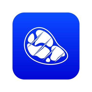 Biftek simgesi dijital mavi